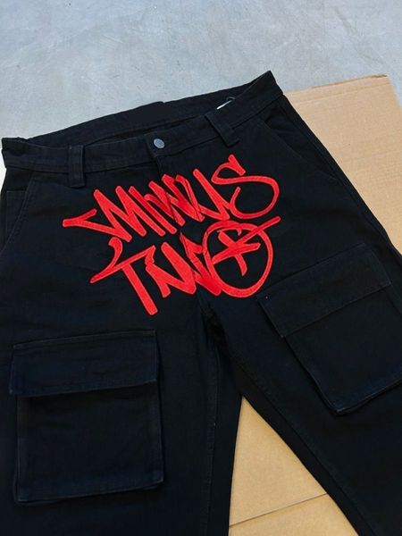 men's jeans letter print jeans men high street vintage hip hop denim pants women casual straight wide leg pants y2k fashion jeans 23080, Blue
men's jeans letter print jeans men high street vintage hip hop denim pants women casual straight wide leg pants y2k fashion jeans 23080, Blue