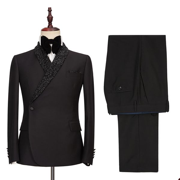 luxury wedding tuxedos for groom shawl lapel coat slim fit men black suits 2 pieces blazer pants custom made evening party, Black;gray
luxury wedding tuxedos for groom shawl lapel coat slim fit men black suits 2 pieces blazer pants custom made evening party, Black;gray