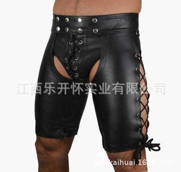 small underwear men's open-end patent leather tights wild shorts, Black;white
small underwear men's open-end patent leather tights wild shorts, Black;white