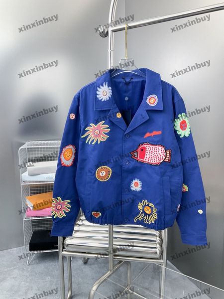 xinxinbuy men designer coat jacket denim sun face embroidery jacquard sets long sleeve women gray black white blue s-2xl, Black;brown
xinxinbuy men designer coat jacket denim sun face embroidery jacquard sets long sleeve women gray black white blue s-2xl, Black;brown