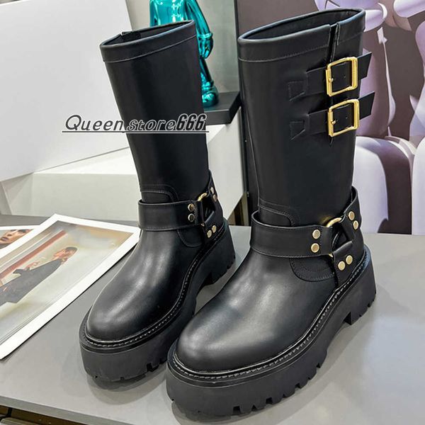 bulky mid biker boot with harness in calfskin vegetal tanning womens designer boots 2023 autumn winter new long barrel fashion show style ma, Black
bulky mid biker boot with harness in calfskin vegetal tanning womens designer boots 2023 autumn winter new long barrel fashion show style ma, Black