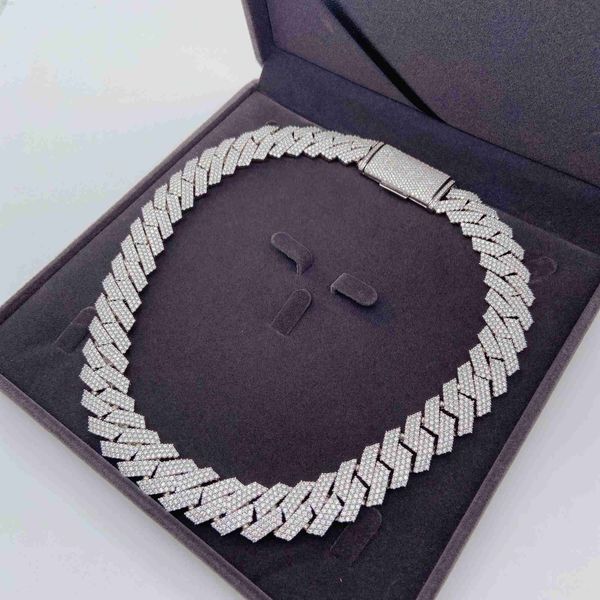 18mm 3 row moissanite diamond 925 sterling silver white gold cuban link chain iced
18mm 3 row moissanite diamond 925 sterling silver white gold cuban link chain iced