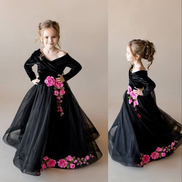 2023 cute black flower girls dresses princess off shoulder long sleeves velvet pink lace appliques sash first holy communion dress floor len, White;blue
2023 cute black flower girls dresses princess off shoulder long sleeves velvet pink lace appliques sash first holy communion dress floor len, White;blue