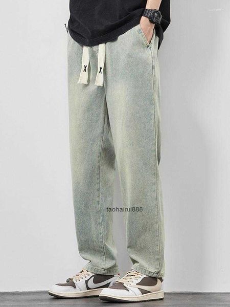 men's jeans yihanke cotton soft drawstring straight pants elastic waist vintage korea casual trousers male plus size s-5xl, Blue
men's jeans yihanke cotton soft drawstring straight pants elastic waist vintage korea casual trousers male plus size s-5xl, Blue