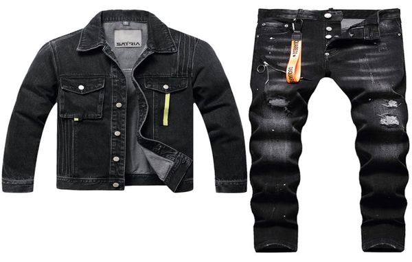 personality tracksuits black men039s jeans sets spring summer side seam pocket denim jacket and ripped hole paint splash stretc6818427, Gray
personality tracksuits black men039s jeans sets spring summer side seam pocket denim jacket and ripped hole paint splash stretc6818427, Gray