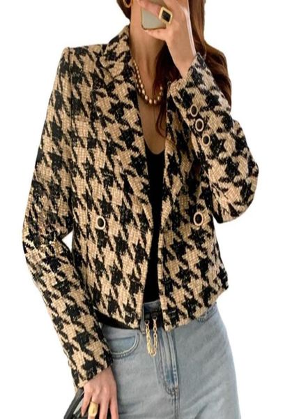 tweed houndstooth jacket women turndown collar double breasted plaid short coat cardigan autumn winter vintage outwear19966396067230, Black;brown
tweed houndstooth jacket women turndown collar double breasted plaid short coat cardigan autumn winter vintage outwear19966396067230, Black;brown