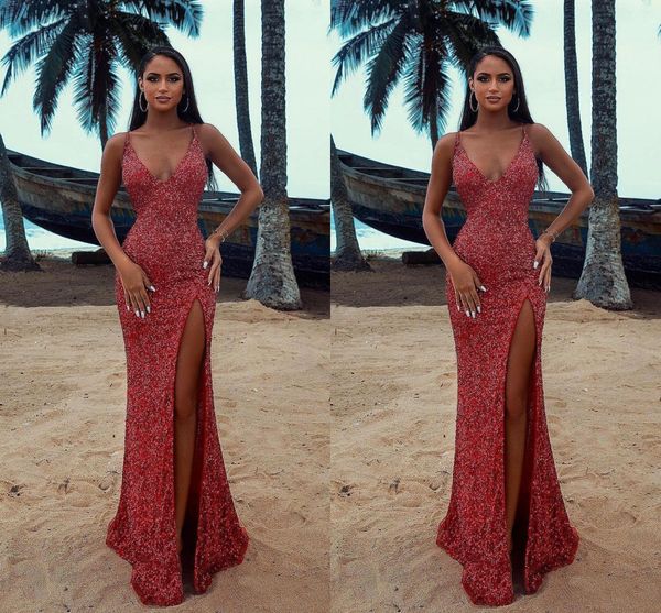 red mermaid prom dresses long for women v neck applique spaghetti straps high side split formal wear evening party birthday pageant second r, Black
red mermaid prom dresses long for women v neck applique spaghetti straps high side split formal wear evening party birthday pageant second r, Black