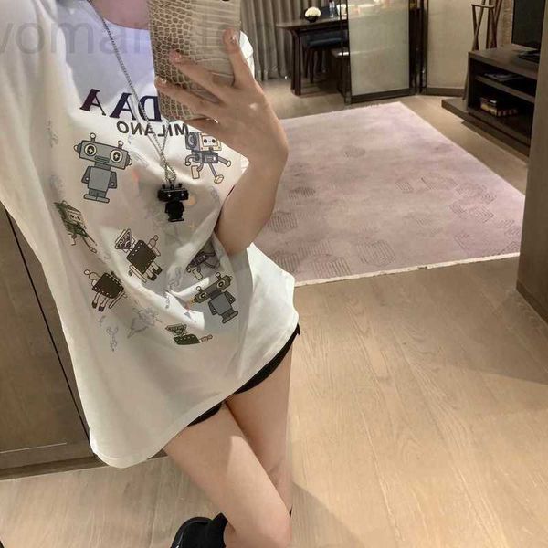 women's t-shirt designer p family 23 summer new fashion robot chain radiant pattern trend personalized loose short sleeve mthy, White
women's t-shirt designer p family 23 summer new fashion robot chain radiant pattern trend personalized loose short sleeve mthy, White