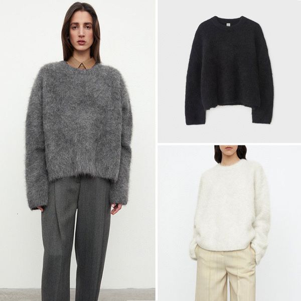 women's sweaters totem autumnwinter women pullover alpaca solid color oneck full sleeve casual elastic loose sweater minimalism with la, White;black
women's sweaters totem autumnwinter women pullover alpaca solid color oneck full sleeve casual elastic loose sweater minimalism with la, White;black