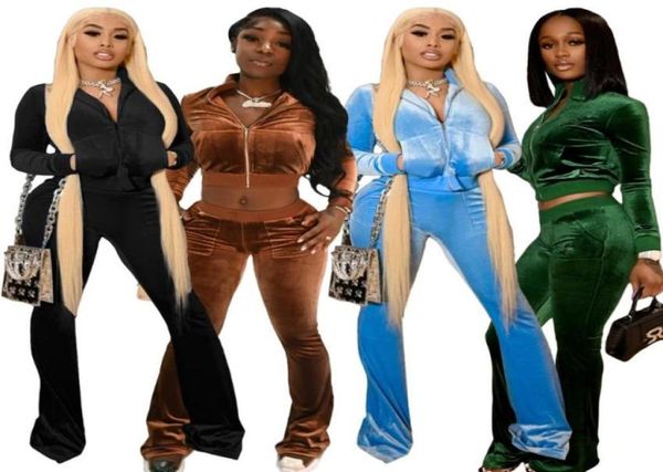 women039s tracksuits solid velvet tracksuit activewear women two piece sport suit zipper up long sleeve crop coat and bell bott4360751, Gray
women039s tracksuits solid velvet tracksuit activewear women two piece sport suit zipper up long sleeve crop coat and bell bott4360751, Gray