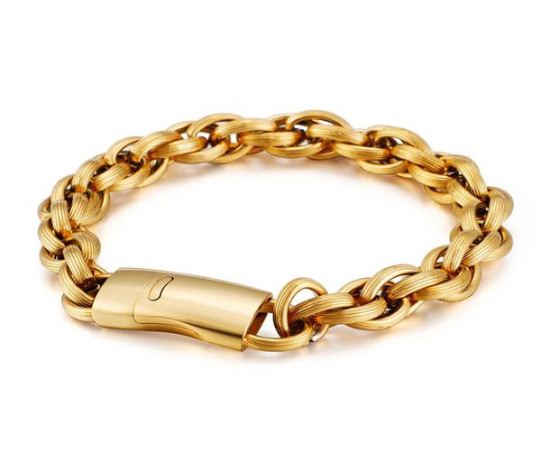 hip hop stainless steel 18k gold plaated chain bracelets european and american cool men thick heavy titanium steel bangle9312481, Black
hip hop stainless steel 18k gold plaated chain bracelets european and american cool men thick heavy titanium steel bangle9312481, Black