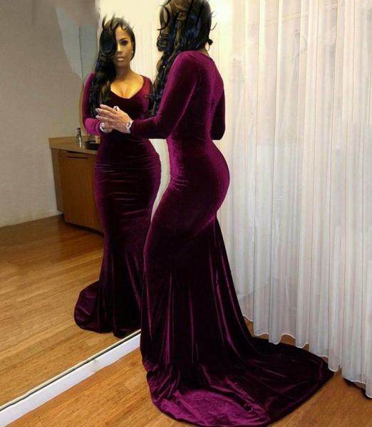 plus size velvet long sleeves purple prom dresses mermaid vneck black girls formal dress court train long evening gowns7849713
plus size velvet long sleeves purple prom dresses mermaid vneck black girls formal dress court train long evening gowns7849713