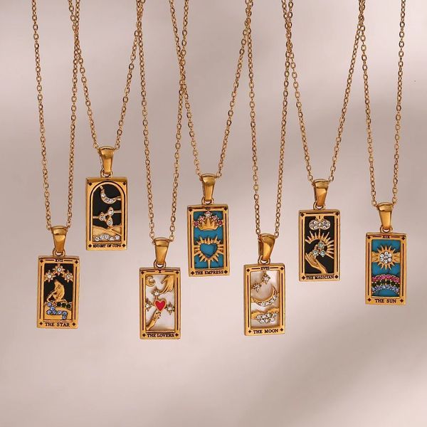 pendant necklaces 2023 design christmas jewelry gift colorful gometric meaningful moon sun lover stainless steel tarot for women 230802, Silver
pendant necklaces 2023 design christmas jewelry gift colorful gometric meaningful moon sun lover stainless steel tarot for women 230802, Silver