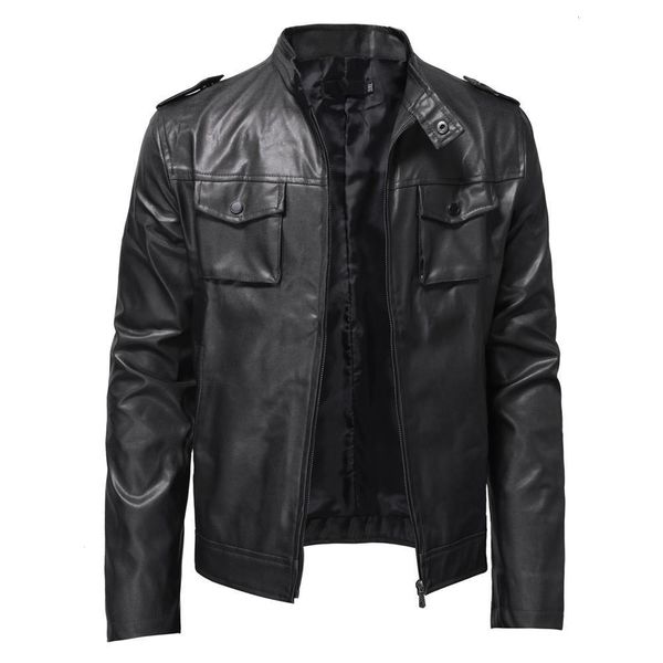 men's jackets 2023 leather jacket with thickened stand neck and textured zipper button pocket for advanced business bomber 230803, Black;brown
men's jackets 2023 leather jacket with thickened stand neck and textured zipper button pocket for advanced business bomber 230803, Black;brown