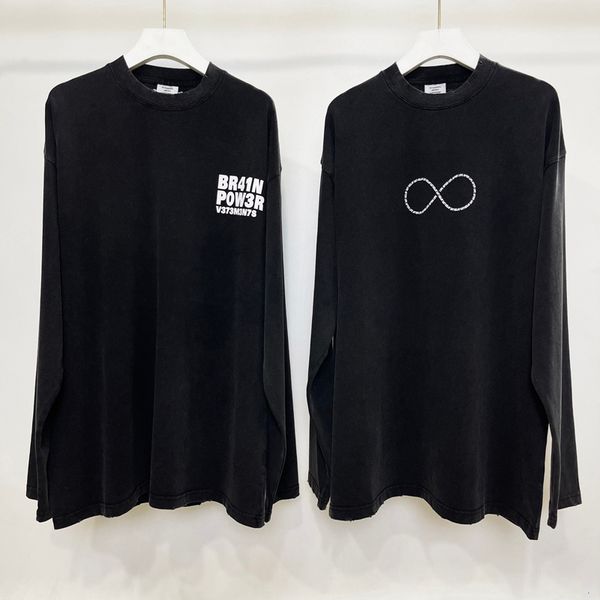 men's sweaters vetements long sleeves pure cotton washed black print oversized pullover 230802, White;black
men's sweaters vetements long sleeves pure cotton washed black print oversized pullover 230802, White;black