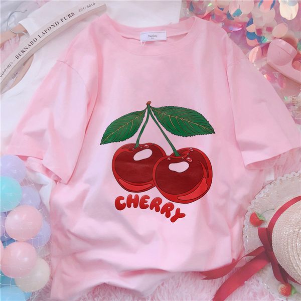 women's t-shirt cherry kawaii print t-shirt women clothes harajuku aesthetics pink tshirt kpop summer fashion y2k female t shirt 23080, White
women's t-shirt cherry kawaii print t-shirt women clothes harajuku aesthetics pink tshirt kpop summer fashion y2k female t shirt 23080, White