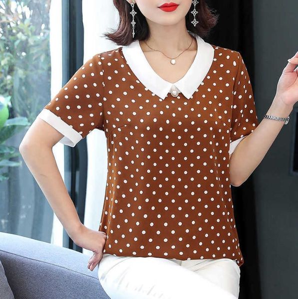 spring summer style blouses shirts women039s elegant peter pan collar polka dot short sleeve casual sp6053148875, White
spring summer style blouses shirts women039s elegant peter pan collar polka dot short sleeve casual sp6053148875, White