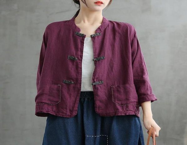 women039s jackets women chinese style long sleeve shirts and for stand embroidery linen blouses 2021 spring button ft2335378753, Black;brown
women039s jackets women chinese style long sleeve shirts and for stand embroidery linen blouses 2021 spring button ft2335378753, Black;brown