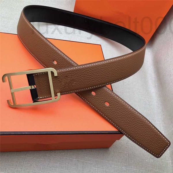 belts designer layer cowhide lychee pattern paired with plain belt 38mm wide, double-sided needle buckle waist for men's business pants, Black;brown