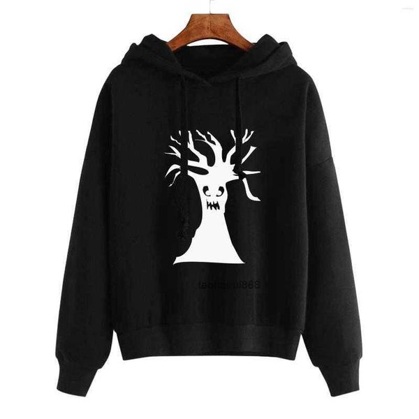 women's hoodies autumn and winter round neck hooded relaxed casual halloween printed sweater, Black
women's hoodies autumn and winter round neck hooded relaxed casual halloween printed sweater, Black