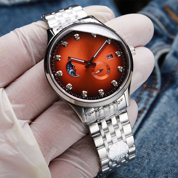 watch mens watch automatic mechanical watches stainless steel leather strap waterproof wristwatches montre de luxe 41mm moon phase, Slivery;brown
watch mens watch automatic mechanical watches stainless steel leather strap waterproof wristwatches montre de luxe 41mm moon phase, Slivery;brown