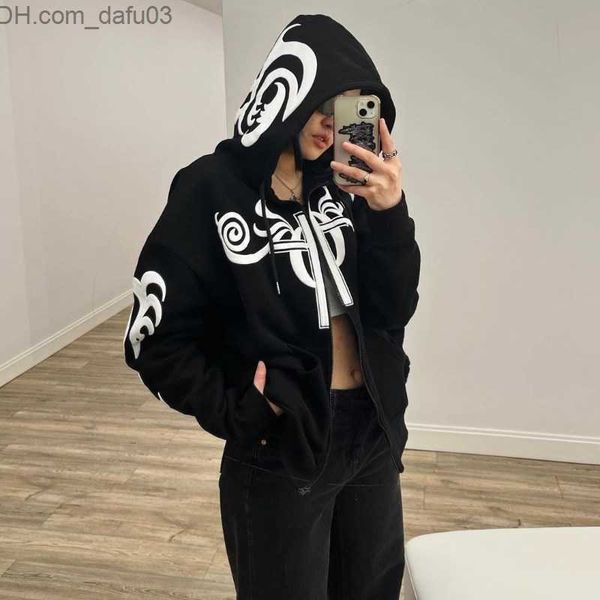 men's hoodies sweatshirts pakaian olahraga universal pria dan wanita hoodie ritsleting y2k atasan pola longgar ukuran besar bergaya got, Black
men's hoodies sweatshirts pakaian olahraga universal pria dan wanita hoodie ritsleting y2k atasan pola longgar ukuran besar bergaya got, Black