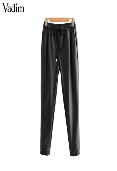vadim women chic pu leather pants solid elastic waist drawstring tie pockets female basic elegant trousers kb131 v1910194933585, Black;white
vadim women chic pu leather pants solid elastic waist drawstring tie pockets female basic elegant trousers kb131 v1910194933585, Black;white