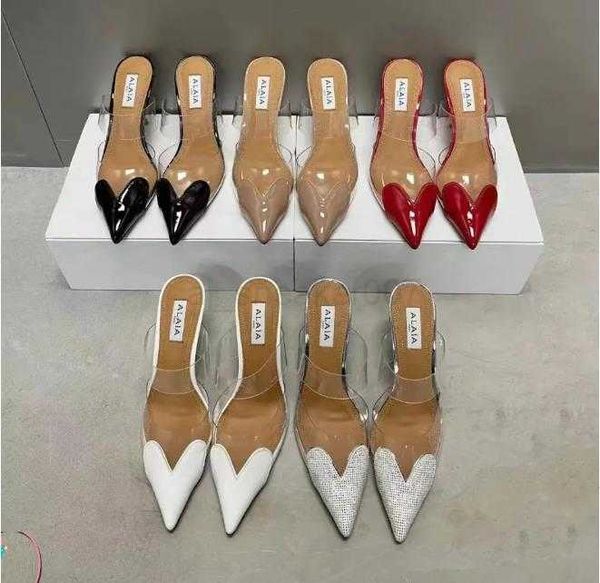 alaia sandals luxury designer glitter crystal heart shaped pointed toes dress high love sandal sxey heart mules in sandals high-quality wome, Black
alaia sandals luxury designer glitter crystal heart shaped pointed toes dress high love sandal sxey heart mules in sandals high-quality wome, Black