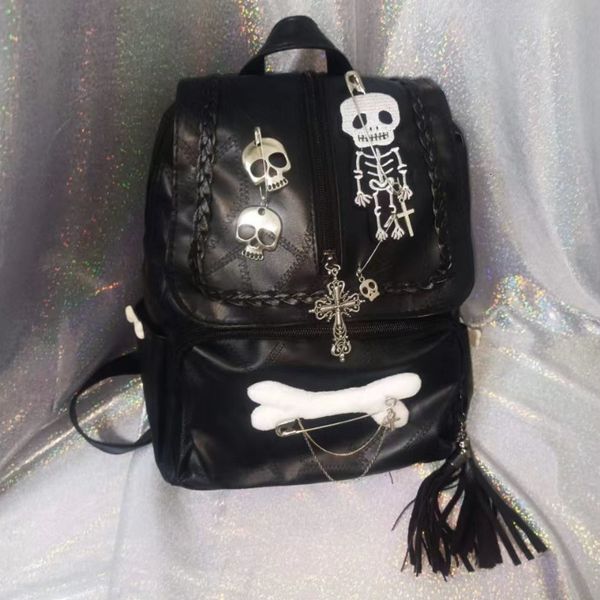 school bags mbti gothic y2k backpacks for women vintage black skeleton cross hip hop backpack aesthetic fashion pu leather luxury female bag
school bags mbti gothic y2k backpacks for women vintage black skeleton cross hip hop backpack aesthetic fashion pu leather luxury female bag