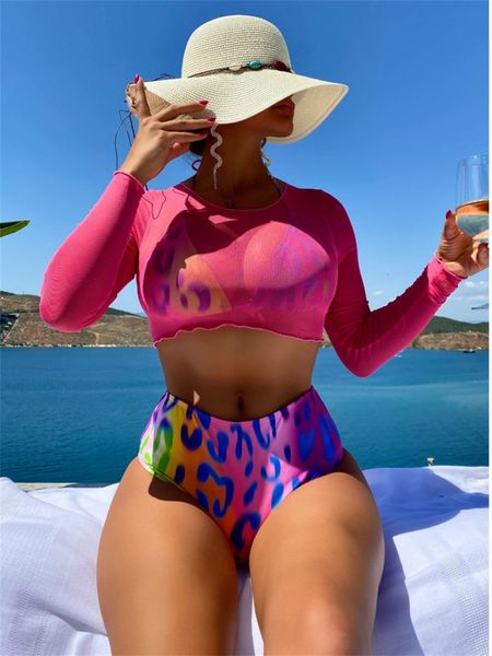 women's swimwear pink leopard print bikini set women long sleeve cover up 3 piece swimsuit bathing suit tie dye high waist swimwear 230, White;black
women's swimwear pink leopard print bikini set women long sleeve cover up 3 piece swimsuit bathing suit tie dye high waist swimwear 230, White;black