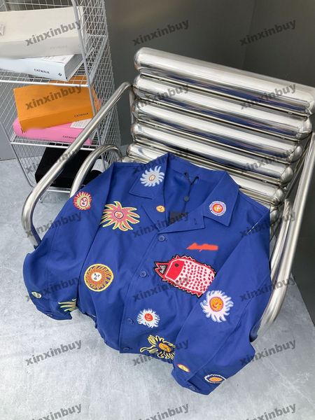 xinxinbuy men designer coat jacket denim sun face embroidery jacquard sets long sleeve women gray black white blue s-xl, Black;brown
xinxinbuy men designer coat jacket denim sun face embroidery jacquard sets long sleeve women gray black white blue s-xl, Black;brown