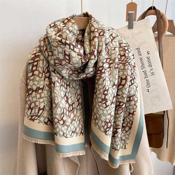 2023 new scarf women's autumn and winter h letter air conditioned room shawl thickened warm neck ins live travel 4gr3, Blue;gray
2023 new scarf women's autumn and winter h letter air conditioned room shawl thickened warm neck ins live travel 4gr3, Blue;gray