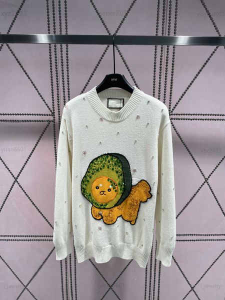 designer women clothes sequin decoration girl pullover cartoon pattern printing sweater long sleeved knit july28, White
designer women clothes sequin decoration girl pullover cartoon pattern printing sweater long sleeved knit july28, White