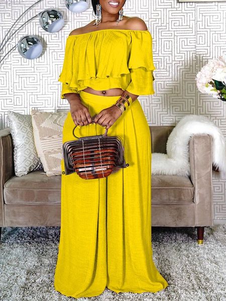 women's plus size tracksuits 2 piece set for women clothing off shoulder crop casual elegant wide leg long pants fashion outfits party, Black
women's plus size tracksuits 2 piece set for women clothing off shoulder crop casual elegant wide leg long pants fashion outfits party, Black