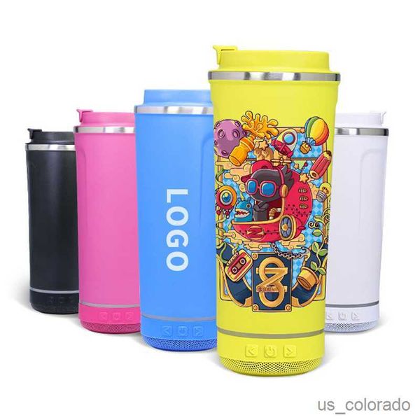 Image of Portable Speakers Stainless Steel Music Cup Outdoor Bluetooth Tumblers Straight Tumbler 18oz Skinny Tumblers with Bluetooth Speaker Wholesale R230803