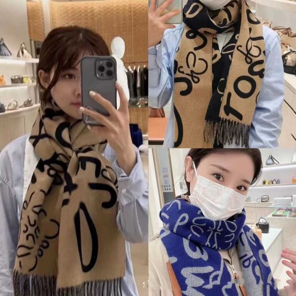 new graffiti letter double sided cashmere premium scarf for women's winter thickened and warm rowe jacquard wool shawl, Blue;gray
new graffiti letter double sided cashmere premium scarf for women's winter thickened and warm rowe jacquard wool shawl, Blue;gray