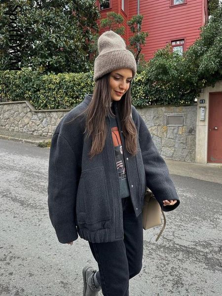 women's jackets woolen blends bombers coats for women long sleeve with button oversized solid coat casual loose autumn warm 230802, Black;brown
women's jackets woolen blends bombers coats for women long sleeve with button oversized solid coat casual loose autumn warm 230802, Black;brown