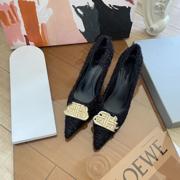 2023 designer luxury paris dress shoes for wedding party pointed toe double b metal buckle square knife high heels shoes women lady tweed st, Black
2023 designer luxury paris dress shoes for wedding party pointed toe double b metal buckle square knife high heels shoes women lady tweed st, Black