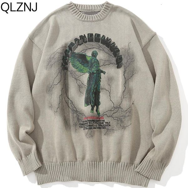 men's sweaters hip hop knit sweater mens streetwear y2k vintage print harajuku angel jumper autumn women oversized casual pullover 2308, White;black
men's sweaters hip hop knit sweater mens streetwear y2k vintage print harajuku angel jumper autumn women oversized casual pullover 2308, White;black