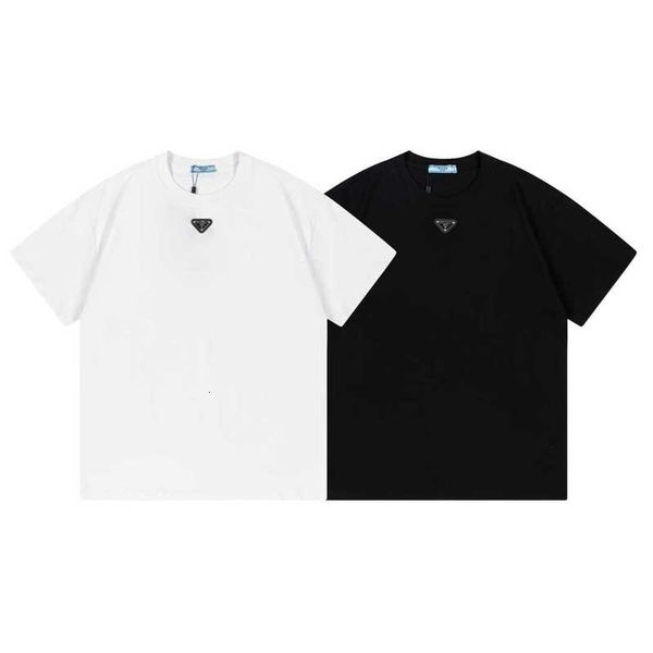 women's t-shirt designer home p 23 early spring new fashion classic triangle leather label men's and simple versatile short sleeve, White
women's t-shirt designer home p 23 early spring new fashion classic triangle leather label men's and simple versatile short sleeve, White