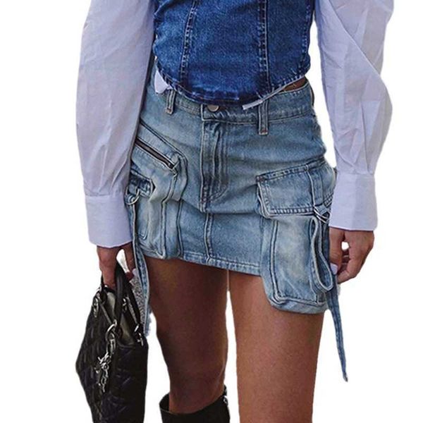 2023 women's tie dyed fashion blue denim skirt 3d irregular pocket high waist zipper slim fit short skirt, Black
2023 women's tie dyed fashion blue denim skirt 3d irregular pocket high waist zipper slim fit short skirt, Black