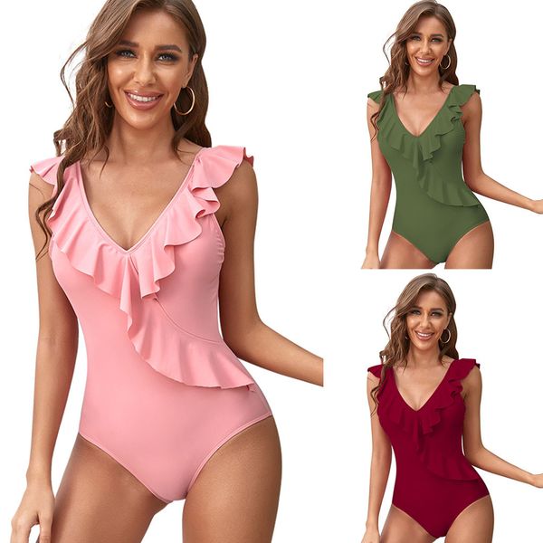 ruffle trim monokini leopard print one piece swimsuit women swimwear beachwear solid color bathing suit lady bathers water sports summer bea
ruffle trim monokini leopard print one piece swimsuit women swimwear beachwear solid color bathing suit lady bathers water sports summer bea