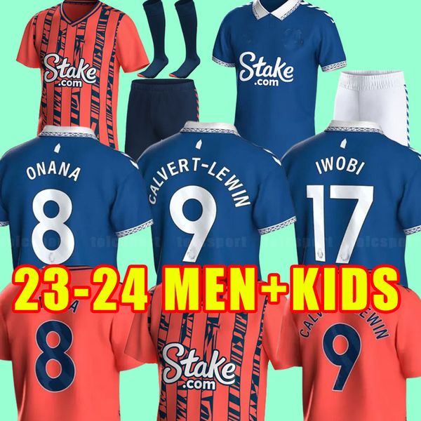 23/24 ever ton soccer jerseys 2023/2024 home holgate allan calvert-lewin gray shirt y.mina townsend doucoure mykolenko davies football unifo, Black;yellow