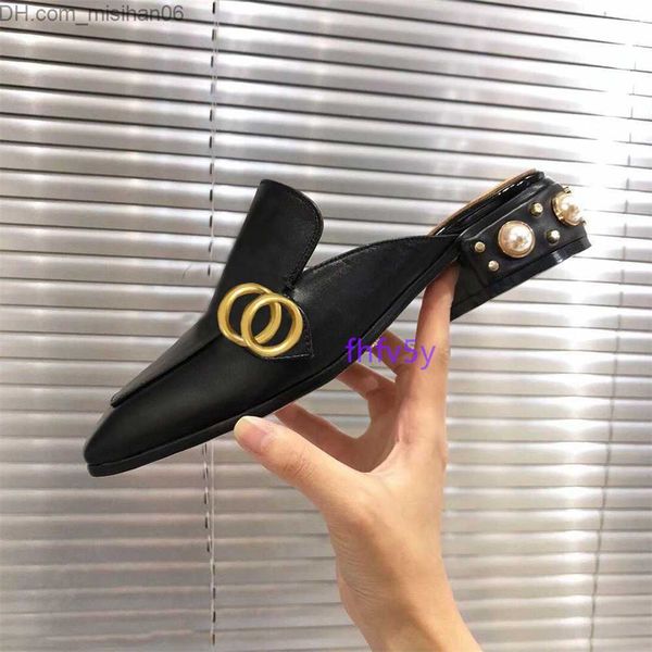 sandals classic designer shoes women slippers soft cowhide leather thick heels metal woman shoe beach lazy baotou sandals pearl high heeled, Black
sandals classic designer shoes women slippers soft cowhide leather thick heels metal woman shoe beach lazy baotou sandals pearl high heeled, Black