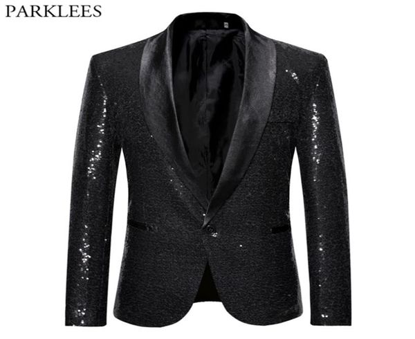 black sequin one button shawl collar suit jacket men bling glitter nightclub prom dj blazer jacket men stage clothes for singers 25205855, White;black
black sequin one button shawl collar suit jacket men bling glitter nightclub prom dj blazer jacket men stage clothes for singers 25205855, White;black