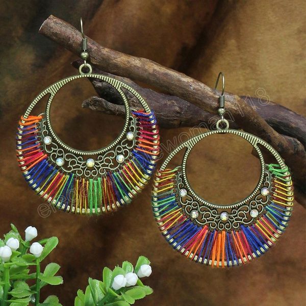 vintage ethnic bronze winding round earrings for women boho elegant hollow inlaid rhinestone statement earrings jewelry, Silver
vintage ethnic bronze winding round earrings for women boho elegant hollow inlaid rhinestone statement earrings jewelry, Silver