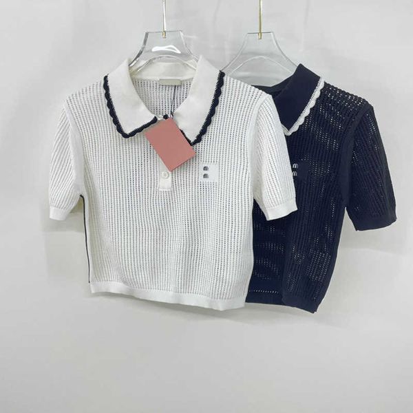 butterfly neck short sleeve hollow black and white contrast knit shirt shows thin and white french style small fragrance lace for women, White;black
butterfly neck short sleeve hollow black and white contrast knit shirt shows thin and white french style small fragrance lace for women, White;black