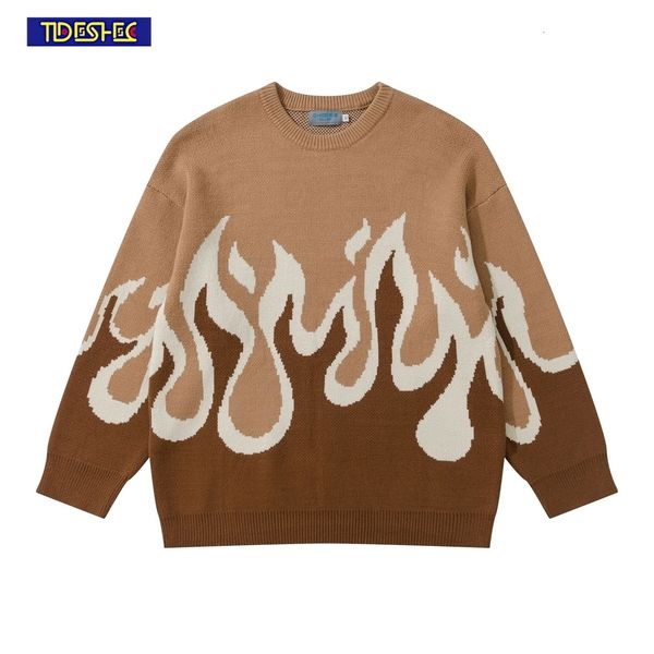 men's sweaters men streetwear knitted sweater funny skull flame print harajuku hip hop pullovers for and women 230802, White;black
men's sweaters men streetwear knitted sweater funny skull flame print harajuku hip hop pullovers for and women 230802, White;black