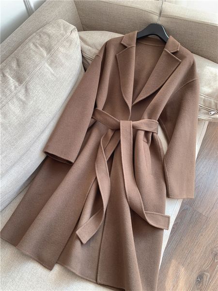 women blends 2023 europe and the united states autumn temperament wool collected waist mid length double sided coat female 230803, Black
women blends 2023 europe and the united states autumn temperament wool collected waist mid length double sided coat female 230803, Black