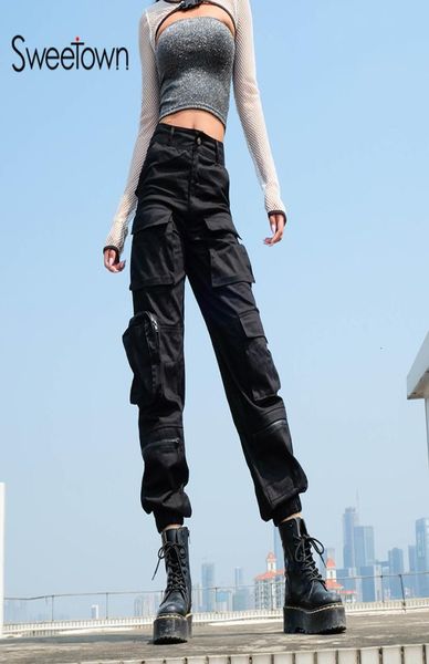 sweetown black cargo pants women fashion 2019 pockets patchwork hippie trousers fake zipper woven high waist streetwear pants v1914756649, Black;white
sweetown black cargo pants women fashion 2019 pockets patchwork hippie trousers fake zipper woven high waist streetwear pants v1914756649, Black;white